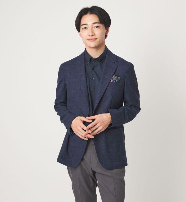 UNITED ARROWS green label relaxing「コットン ポリエステル ジャカード ナロー ボタンダウン ポロシャツ」|ポロシャツ|