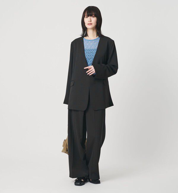 BEAUTY&YOUTH UNITED ARROWS「【WEB限定 Wardrobe DAILY MINIMAL】ダブルクロス カラーレスジャケット ウォッシャブル」|ノーカラージャケット|