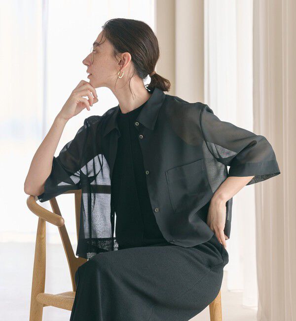 BEAUTY&YOUTH UNITED ARROWS「ポリエステル オーガンジー シャツ ウォッシャブル」|シャツ・ブラウス|