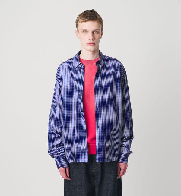 MONKEY TIME「コットン クロップド シャツ」|シャツ・ブラウス|NAVY