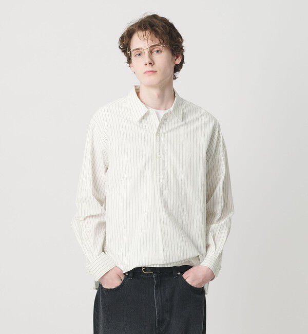 BEAUTY&YOUTH UNITED ARROWS「TYP ワッシャー ピンストライプ プルオーバーシャツ 」|シャツ・ブラウス|OFF WHITE