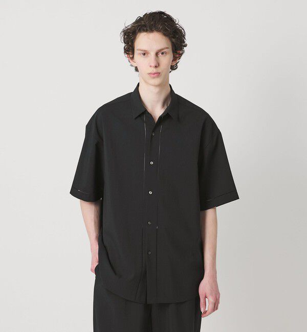 MONKEY TIME「RENU TROシリーズ ステッチ シャツ -セットアップ対応-」|シャツ・ブラウス|BLACK
