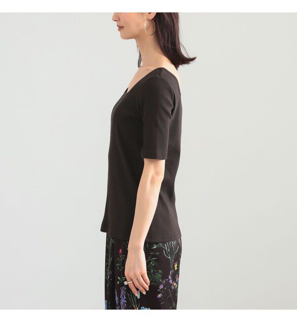 Demi-Luxe BEAMS 「【別注】スタイリスト佐藤佳菜子 &times; SLOANE / スクエアネック リブ Tシャツ」|Tシャツ・カットソー|