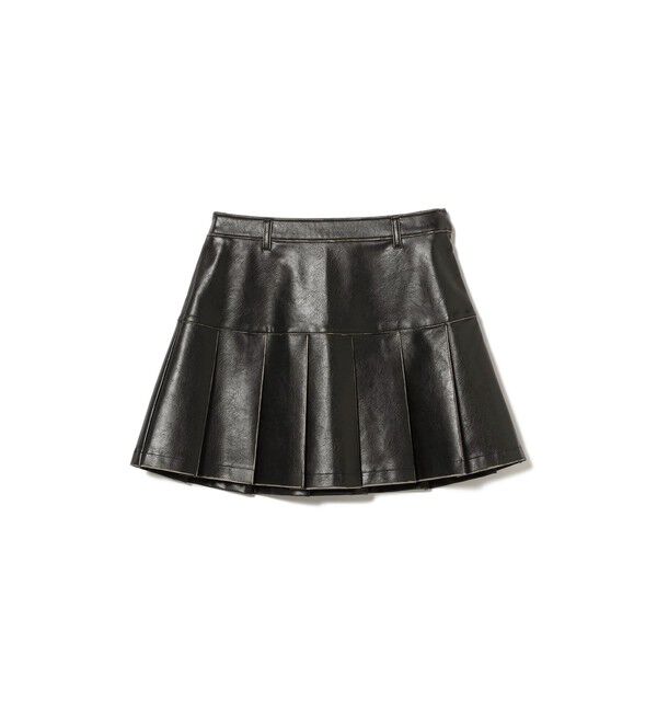 Ray BEAMS 「フェイクレザー プリーツ ミニ スカート」|スカート|BLACK