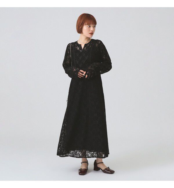 Ray BEAMS 「レース キーネック ワンピース」|ワンピース|