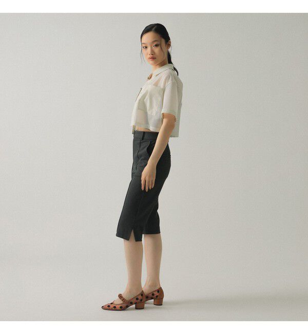 Ray BEAMS 「メッシュ クロップド シャツ」|シャツ・ブラウス|