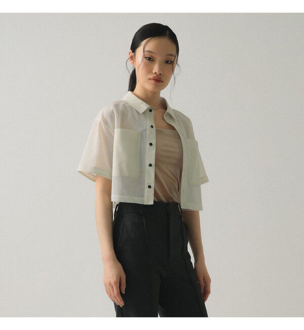Ray BEAMS 「メッシュ クロップド シャツ」|シャツ・ブラウス|
