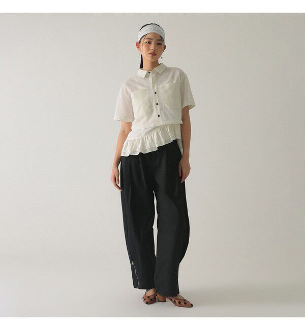 Ray BEAMS 「メッシュ クロップド シャツ」|シャツ・ブラウス|