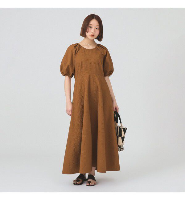 Ray BEAMS 「サッカー ランタンスリーブ ワンピース」|ワンピース|CAMEL