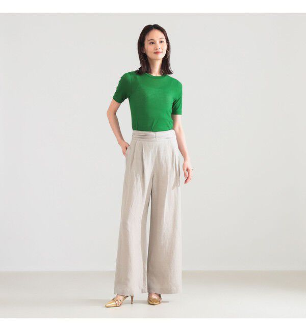 Demi-Luxe BEAMS 「AK+1 / リネン ダブルタック パンツ」|チノ|