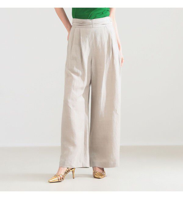 Demi-Luxe BEAMS 「AK+1 / リネン ダブルタック パンツ」|チノ|