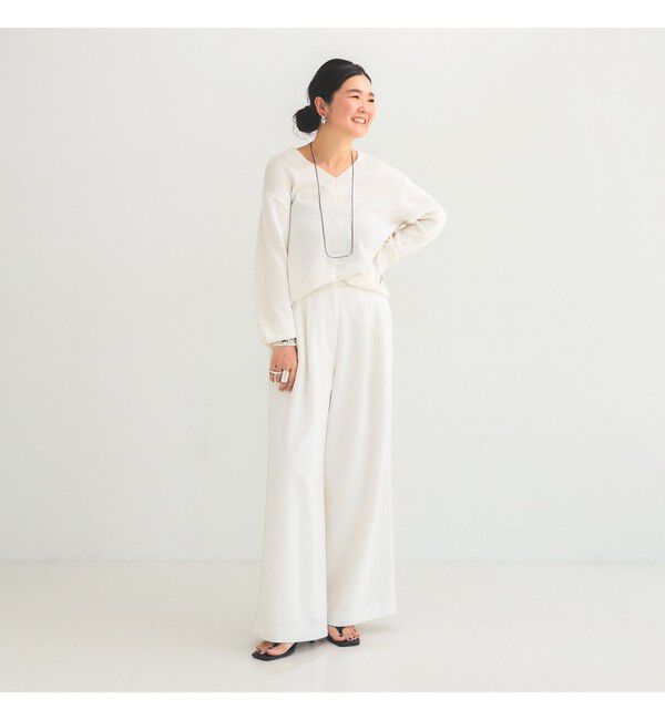 Demi-Luxe BEAMS 「コットンシルク Vネック プルオーバー」|ニット・セーター|