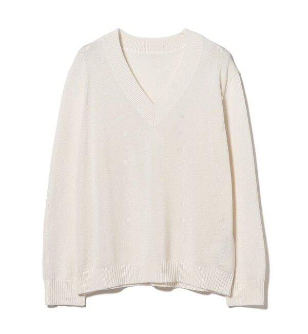 Demi-Luxe BEAMS 「コットンシルク Vネック プルオーバー」|ニット・セーター|