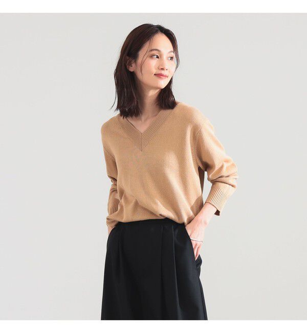 Demi-Luxe BEAMS 「コットンシルク Vネック プルオーバー」|ニット・セーター|