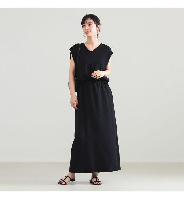 Demi-Luxe BEAMS 「Vネック バック シアーワンピース」|ワンピース|