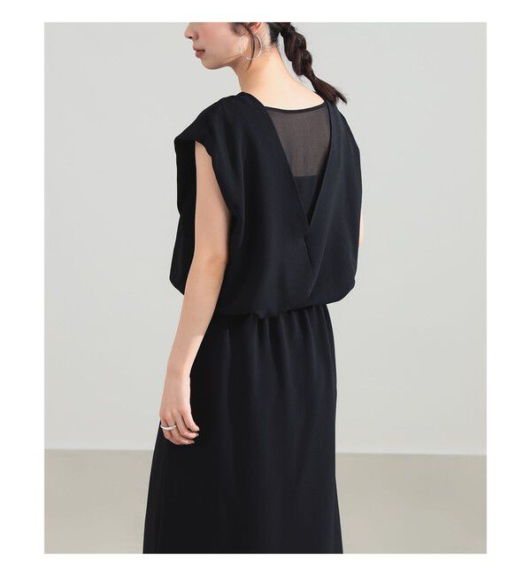 Demi-Luxe BEAMS 「Vネック バック シアーワンピース」|ワンピース|