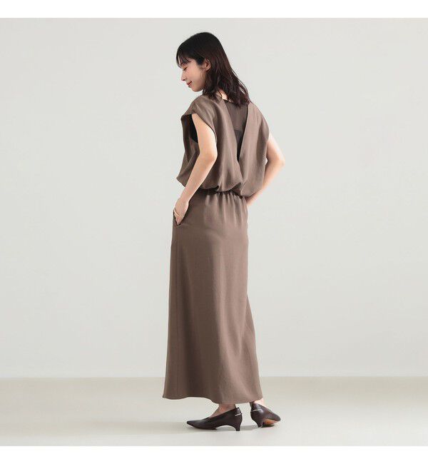 Demi-Luxe BEAMS 「Vネック バック シアーワンピース」|ワンピース|