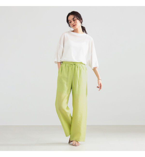 Demi-Luxe BEAMS 「レーヨンリネン ドロスト イージーパンツ」|チノ|