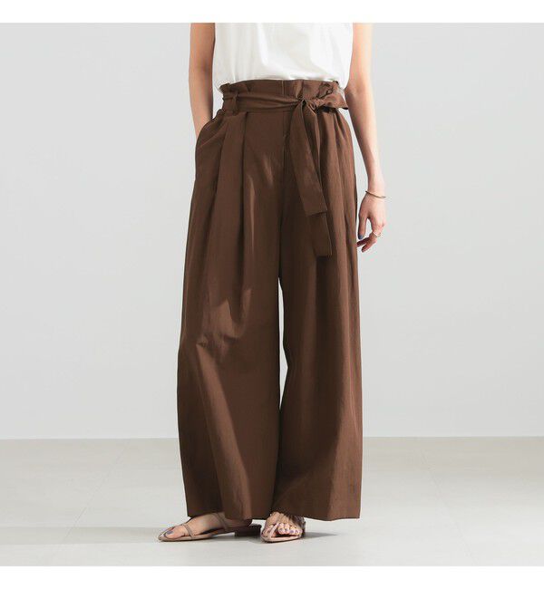 Demi-Luxe BEAMS 「ハイウエスト 2タック パンツ」|チノ|BROWN