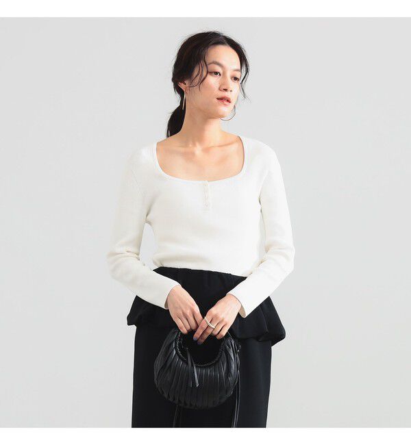 Demi-Luxe BEAMS 「16ゲージ コットン ヘンリーネック プルオーバー」|ニット・セーター|