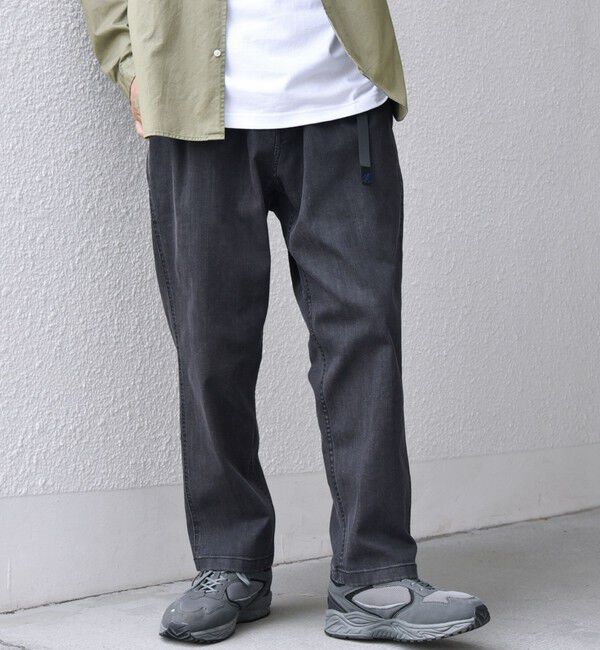 SHIPS any「【SHIPS any別注】Gramicci: オーガニックコットン ルーズテーパード ストレッチ デニム パンツ◇」|デニム|ブラック