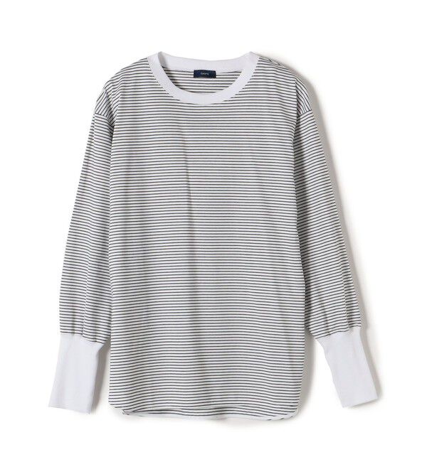 SHIPS for women「ロング リブ スリーブ カットソー  ボーダー / ソリッド」|Tシャツ・カットソー|