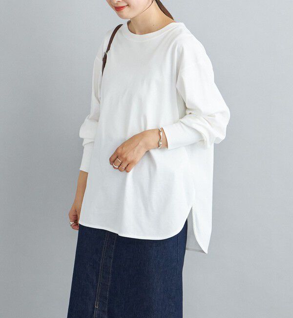 SHIPS for women「ロング リブ スリーブ カットソー  ボーダー / ソリッド」|Tシャツ・カットソー|