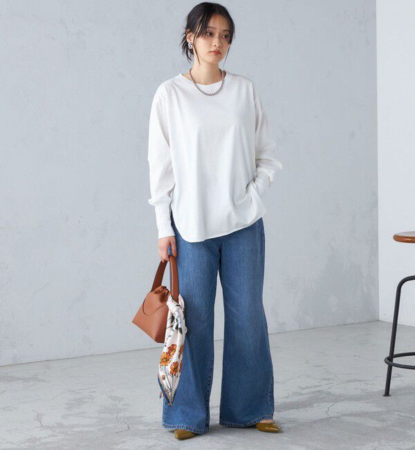 SHIPS for women「ロング リブ スリーブ カットソー  ボーダー / ソリッド」|Tシャツ・カットソー|