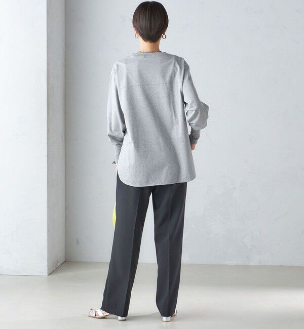 SHIPS for women「ロング リブ スリーブ カットソー  ボーダー / ソリッド」|Tシャツ・カットソー|