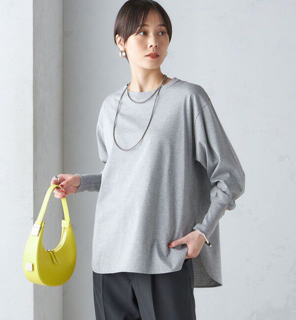 SHIPS for women「ロング リブ スリーブ カットソー  ボーダー / ソリッド」|Tシャツ・カットソー|