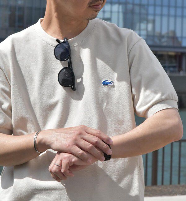 SHIPS any「【SHIPS any別注】LACOSTE: ワンポイント ロゴ ピケ クルーネック Tシャツ 24SS◇」|Tシャツ・カットソー|ベージュ