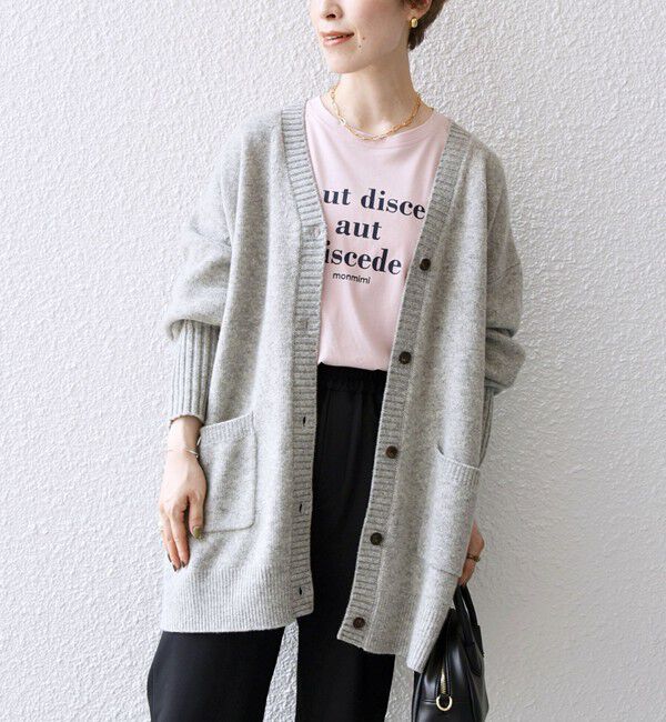 SHIPS any「SHIPS any: AQUA カシミヤ ミックス Vネック ニット カーディガン」|カーディガン|