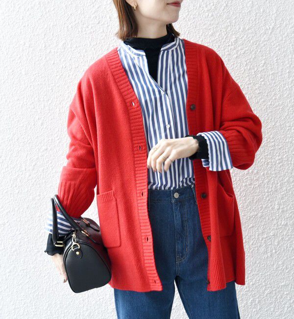 SHIPS any「SHIPS any: AQUA カシミヤ ミックス Vネック ニット カーディガン」|カーディガン|