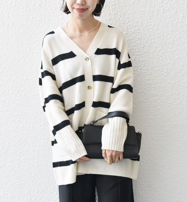SHIPS any「SHIPS any: AQUA カシミヤ ミックス Vネック ニット カーディガン」|カーディガン|