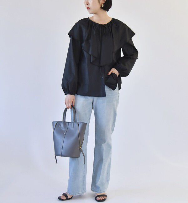 quaranciel「quaranciel:〈手洗い可能〉ラッフル ビッグカラー ブラウス」|シャツ・ブラウス|
