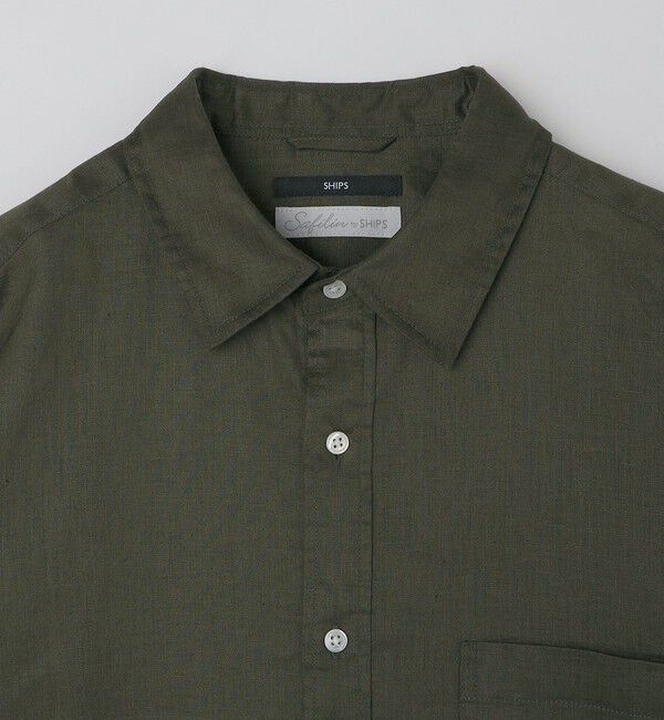 SHIPS「SHIPS: SOLOTEX(R) サフィラン リネン 7分袖 シャツ」|シャツ・ブラウス|