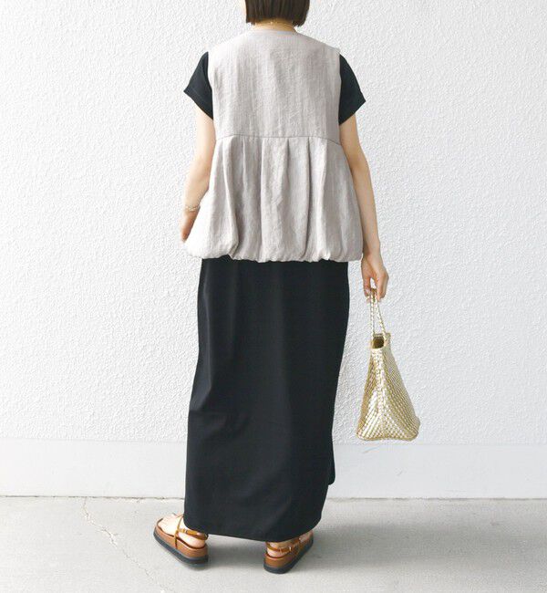 SHIPS for women「〈手洗い可能〉サテン タック バルーン ジレ」|ベスト・ジレ|