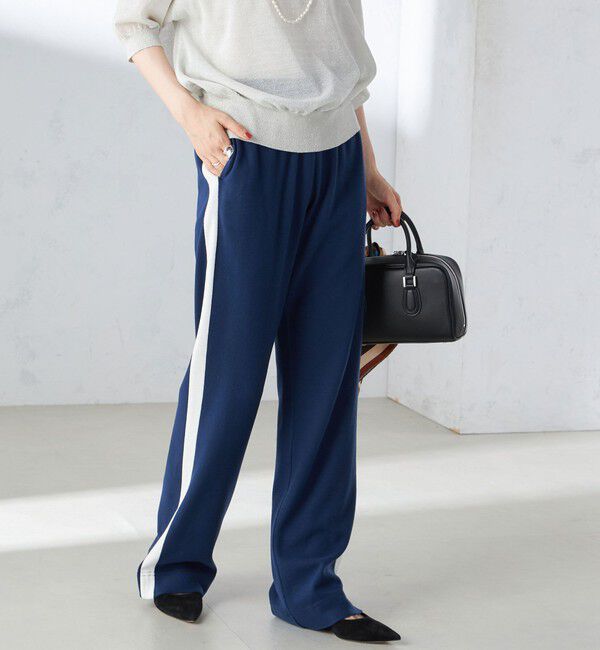 SHIPS for women「【SHIPS別注】onit:ライン イージー パンツ」|その他|ネイビー