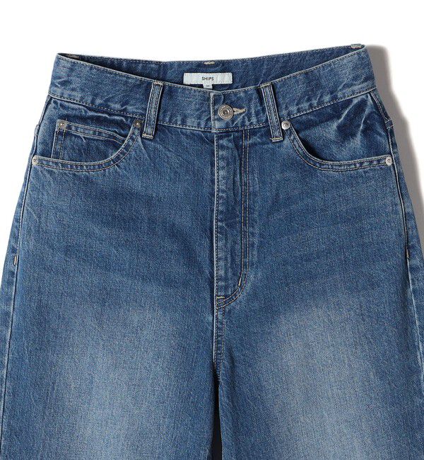 SHIPS for women「〈洗濯機可能〉サイド スリット ストレート デニム」|デニム|
