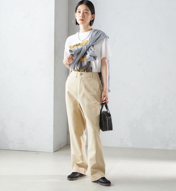 SHIPS for women「【SHIPS別注】Odub:〈洗濯機可能〉ワイド チノ パンツ」|チノ|