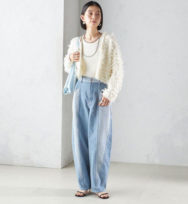 SHIPS for women「〈手洗い可能〉ギマ フリンジ ショート カーディガン」|カーディガン|