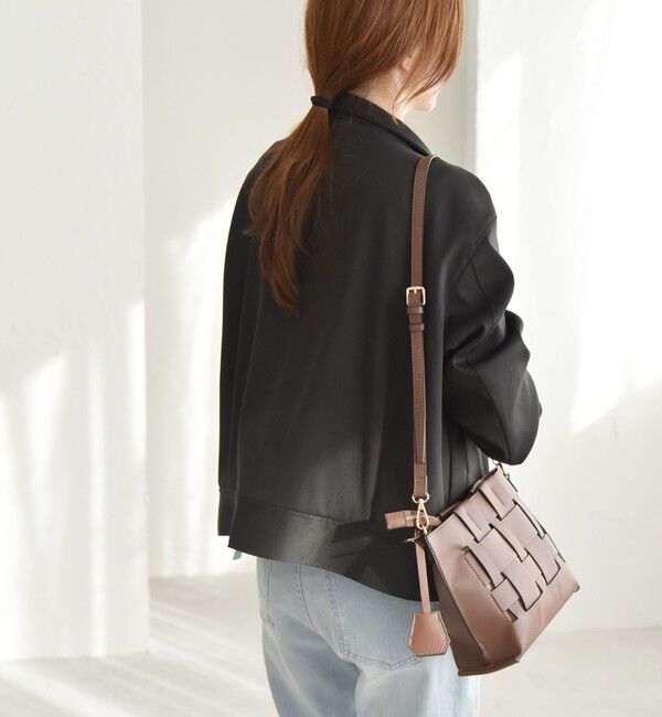 quaranciel「quaranciel: ダブル サテン スタンドカラー ブルゾン コート」|ブルゾン・スタジャン|