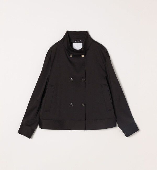 quaranciel「quaranciel: ダブル サテン スタンドカラー ブルゾン コート」|ブルゾン・スタジャン|