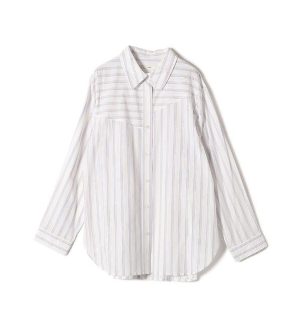 SHIPS for women「【WEB限定】〈洗濯機可能〉アシンメトリー ストライプ シャツ」|シャツ・ブラウス|