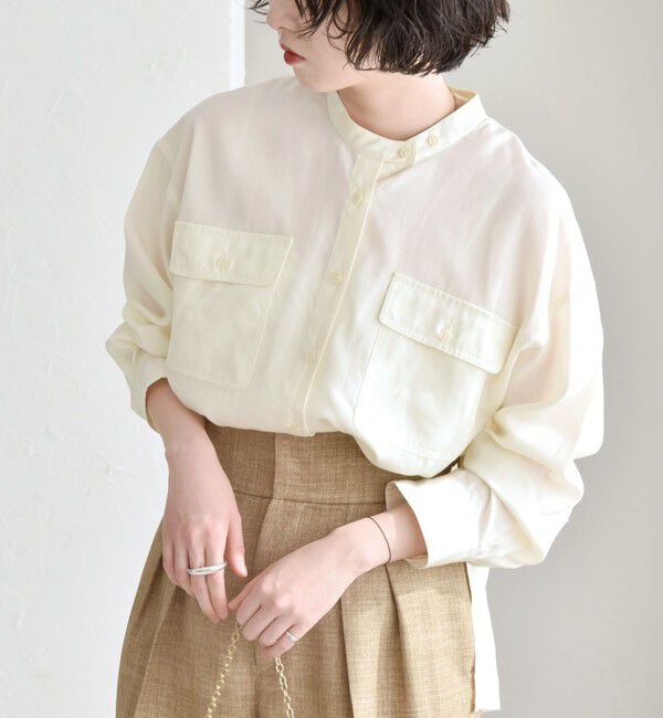 quaranciel「quaranciel:〈手洗い可能〉ドレッシー ワーク ポケット シャツ」|シャツ・ブラウス|