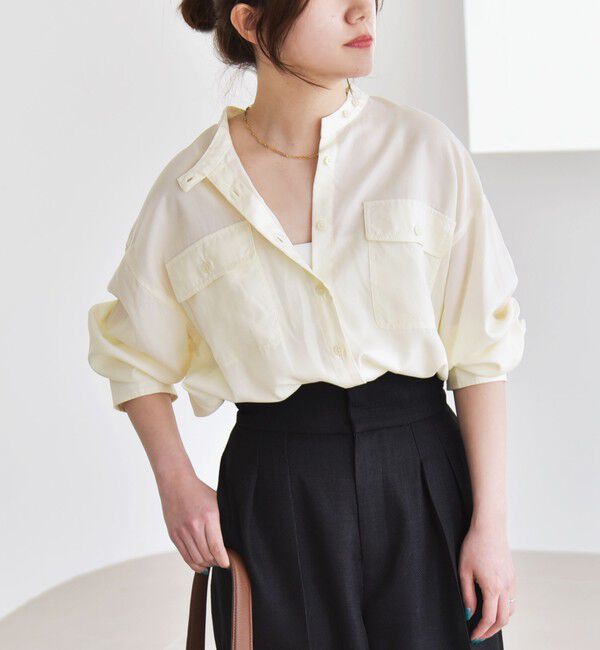 quaranciel「quaranciel:〈手洗い可能〉ドレッシー ワーク ポケット シャツ」|シャツ・ブラウス|