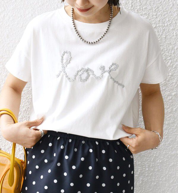 SHIPS for women「【WEB限定】ファンシー コード 刺繍 ロゴ TEE」|Tシャツ・カットソー|