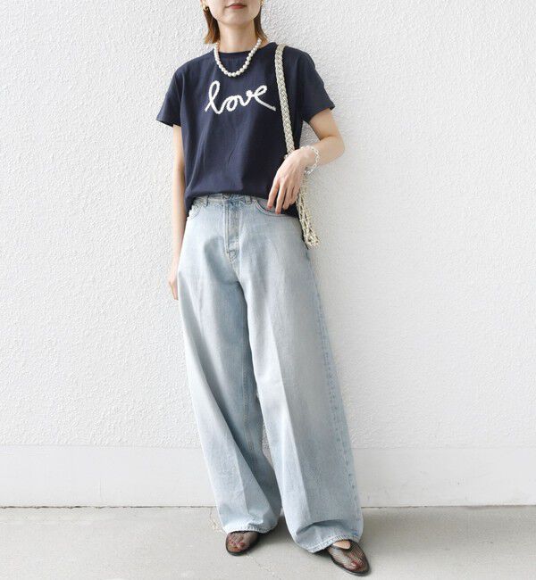 SHIPS for women「【WEB限定】ファンシー コード 刺繍 ロゴ TEE」|Tシャツ・カットソー|