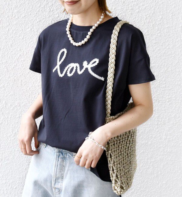 SHIPS for women「【WEB限定】ファンシー コード 刺繍 ロゴ TEE」|Tシャツ・カットソー|