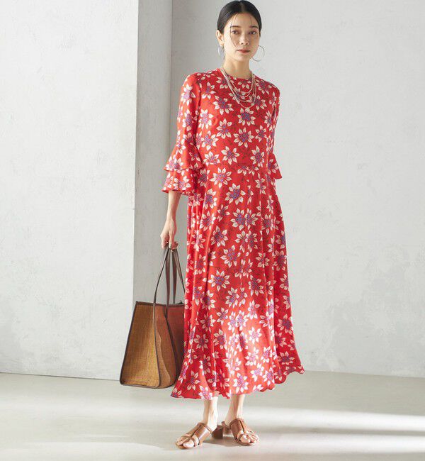 SHIPS for women「小泉里子コラボ:〈手洗い可能〉フラワー プリント ワンピース」|ワンピース|